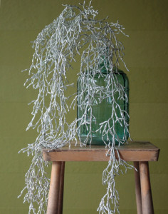 1706 996 a3 Вешалка для кактусов из искусственной омелы с глиттером, 93 см, серебро H-andreas