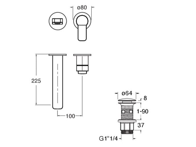 Настенный однорычажный смеситель для раковины CRISTINA Rubinetterie Elevation ARCH-00005967