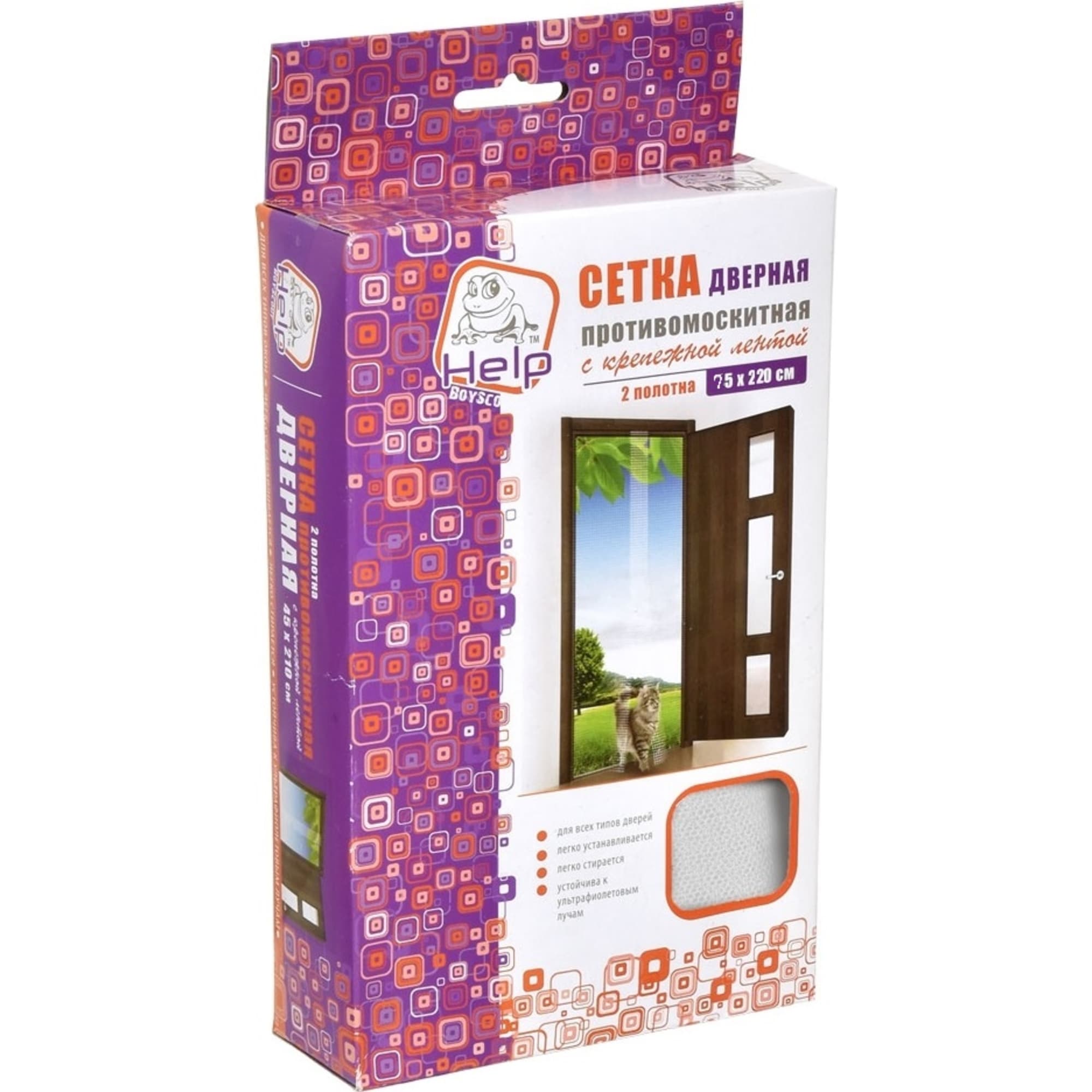 82709772 Сетка-штора Help москитная на дверь 75x220 см 2 шт Santreyd 