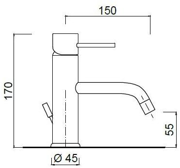 Rubinetteria Giulini Смеситель для умывальника, однорычажный Futuro F6533a-15 - Вид №1