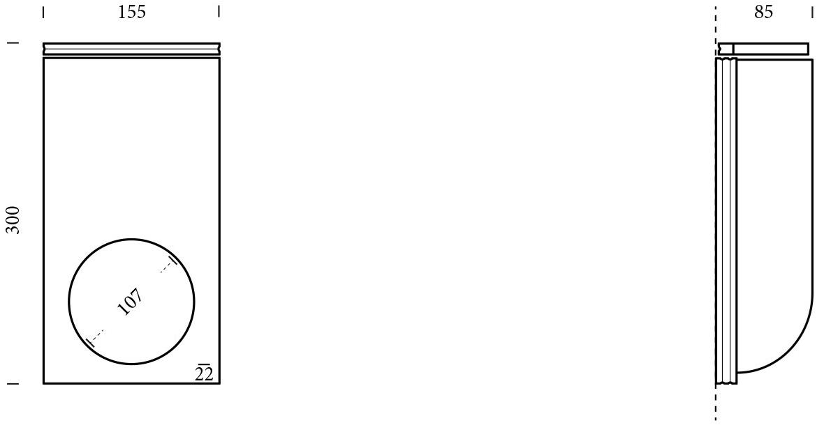 GESSO Ступенька настенная  800  - Вид №4