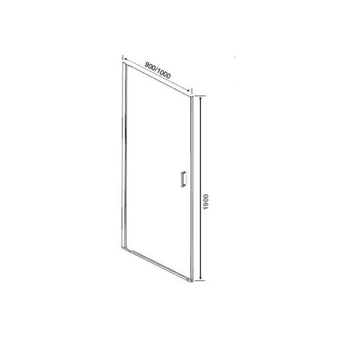 Orange E05-100TB Душевая дверь распашная универсальная 100х190, черный прозрачный sun-id-1517262 - Вид №1