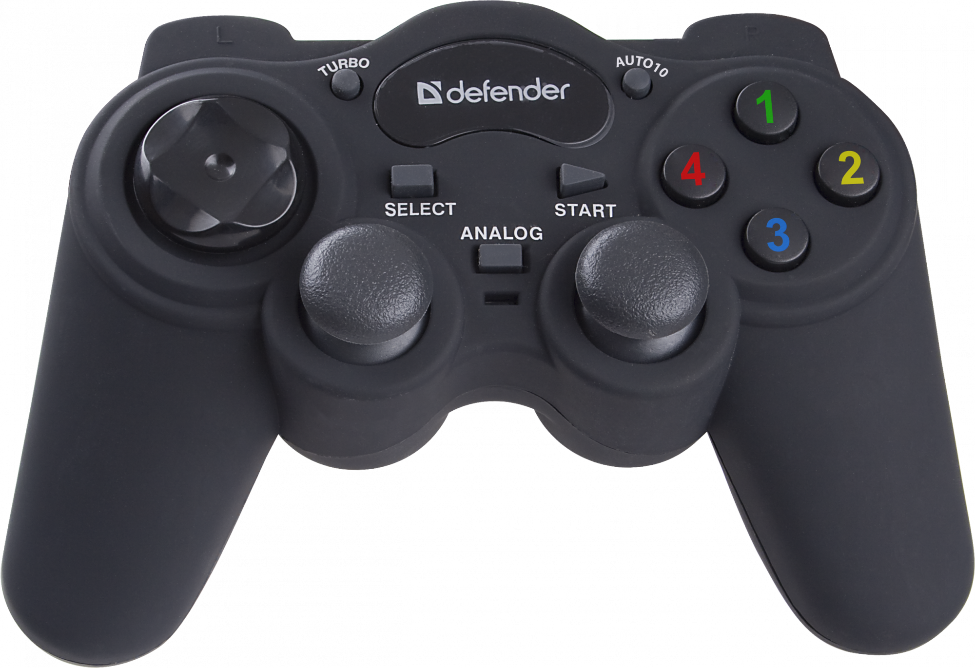 64251 проводной геймпад game racer turbo rs3 usb-ps2/3, 12 кнопок, 2 стика Defender Santreyd 
