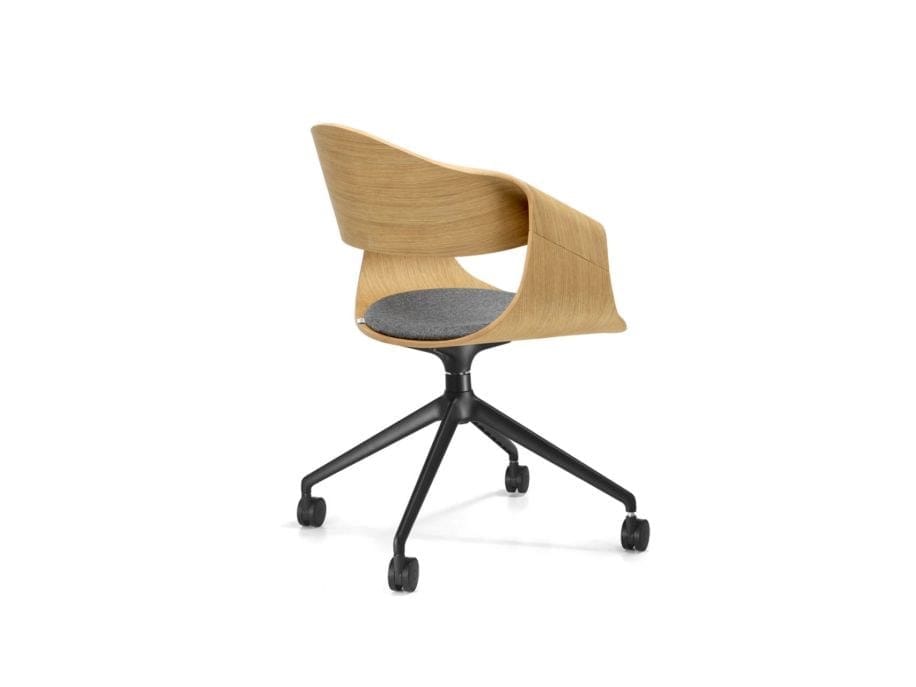 Кресло на поворотных спицах из ореха canaletto с колесами SITIA CHANTAL ARCH-00037479 - Вид №1