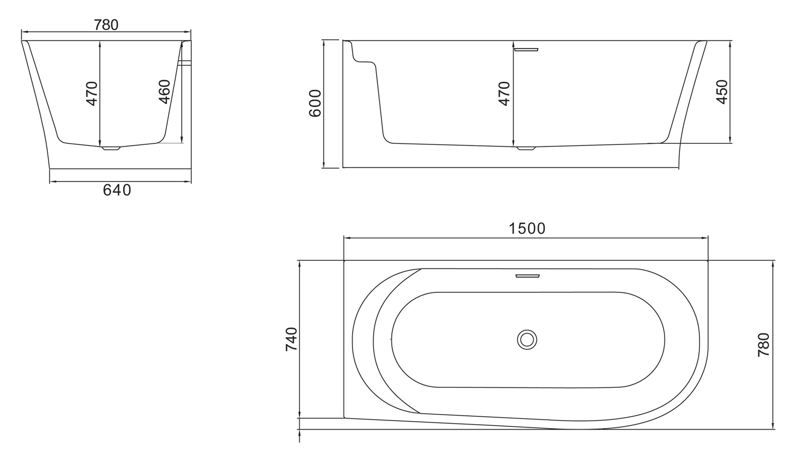 Акриловая ванна BelBagno BB410-1500-780-L  - Вид №2