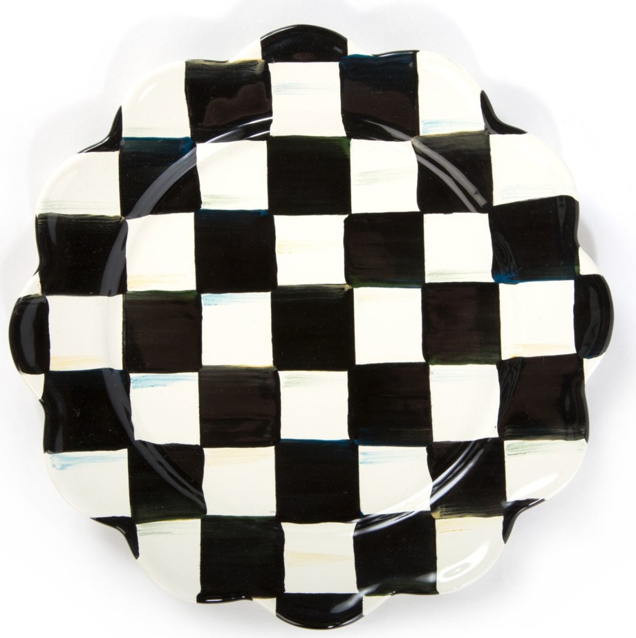 10641856 Mackenzie-Childs Тарелка "Лепесток" 20см Courtly Check Сталь 