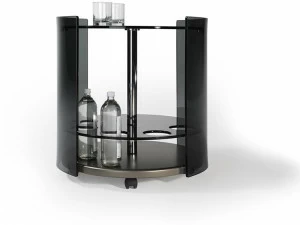 Reflex Круглый стеклянный журнальный столик на колесиках