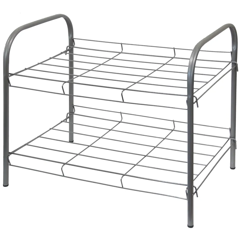 Этажерка для обуви Gromell Alite 46x35.6x27.8 см 2 полки металл серый STLM-2038012