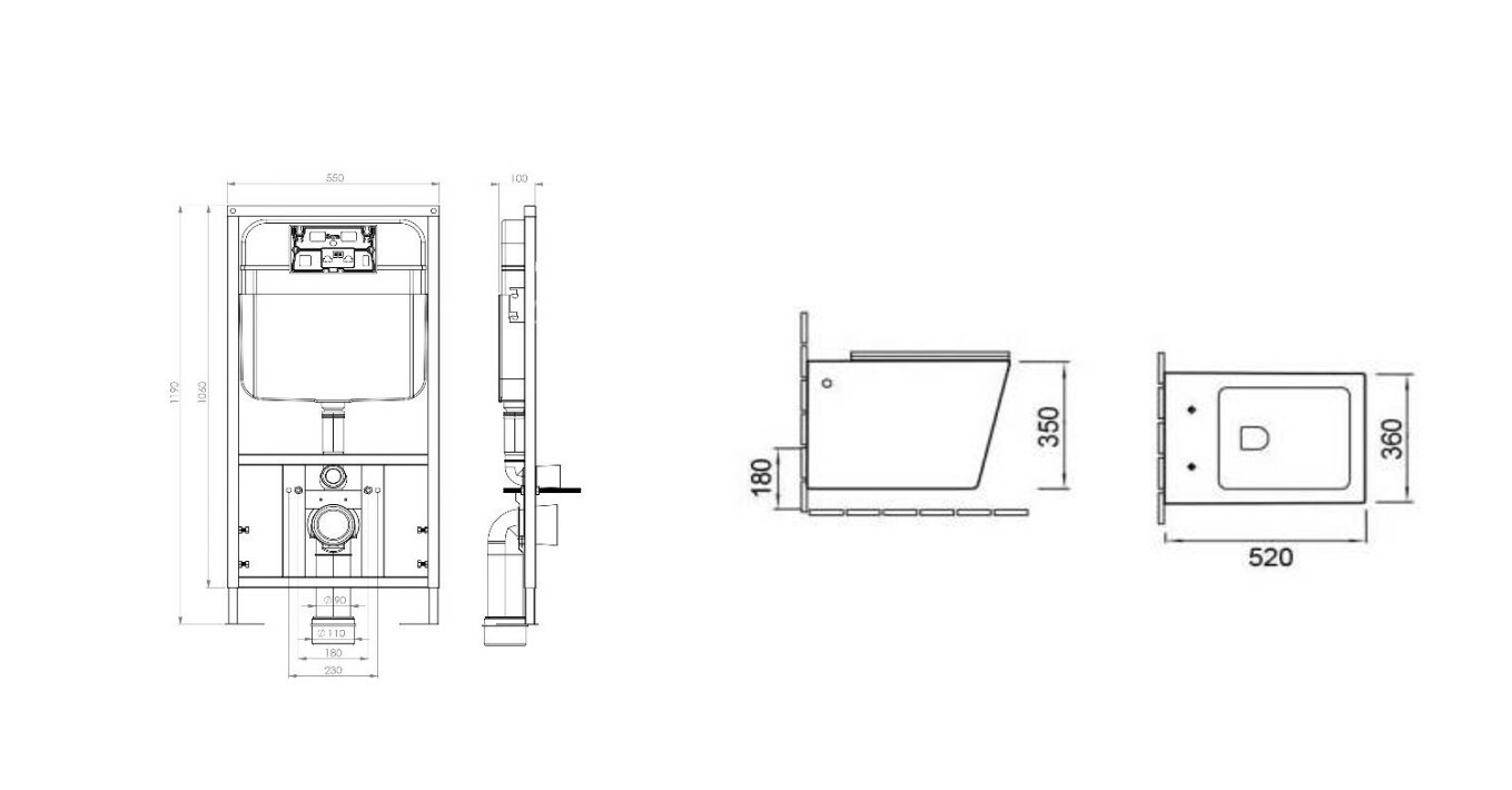 Подвесные унитазы SL-5007 + SL-01 SANTILINE  - Вид №1