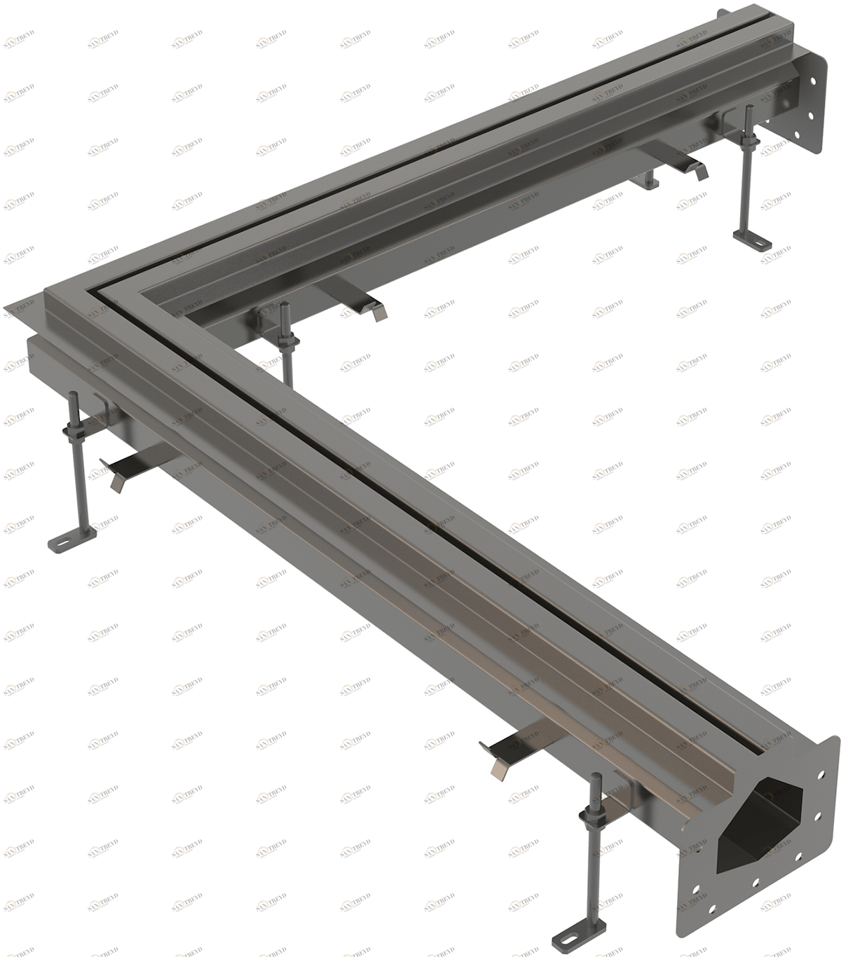 Промышленный угловой желоб щелевой из нержавеющей стали AISI 304 ALCAPLAST APR21102