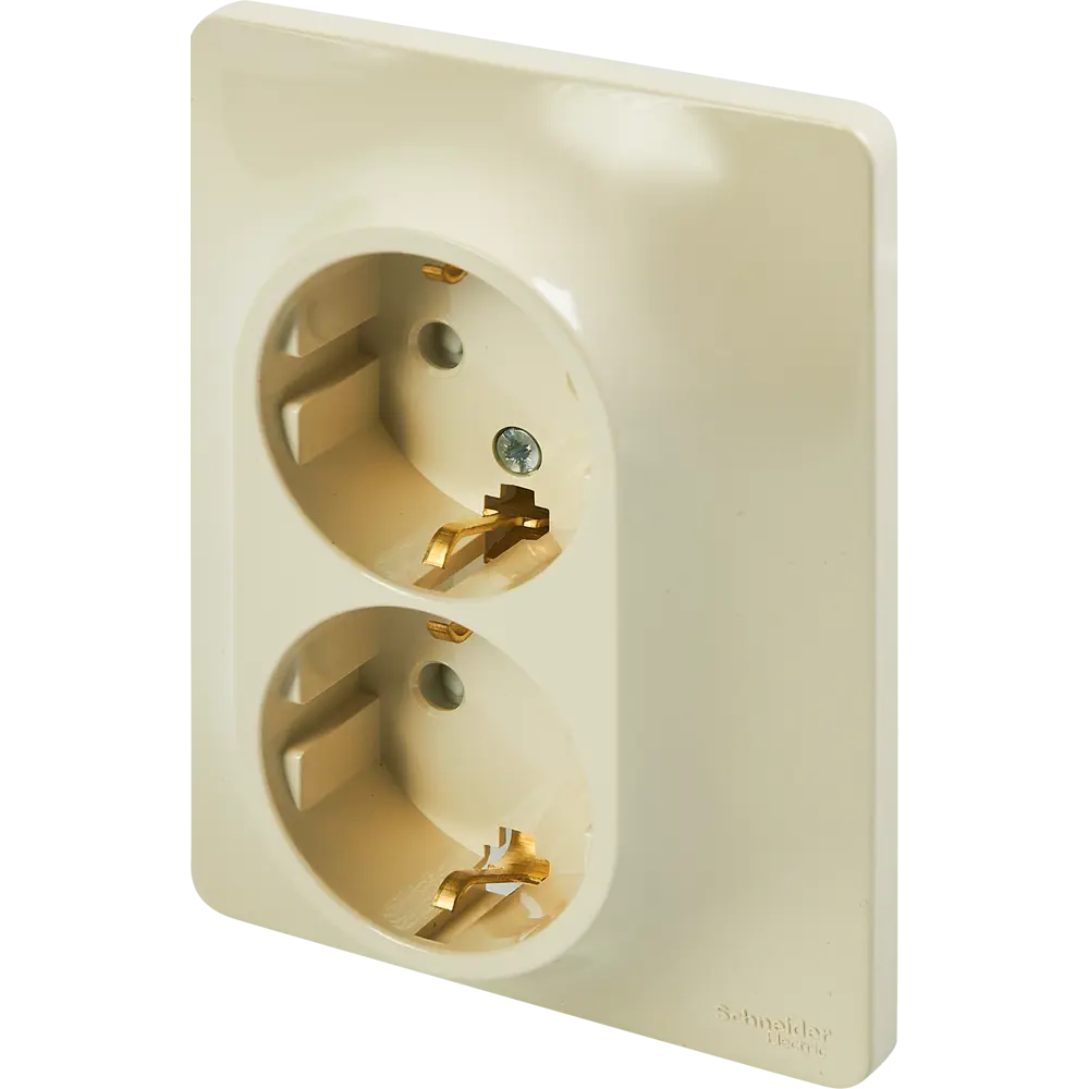 Schneider Electric Glossa — двойная розетка с заземлением, бежевая 86710161 STLM-0070782 - Вид №1