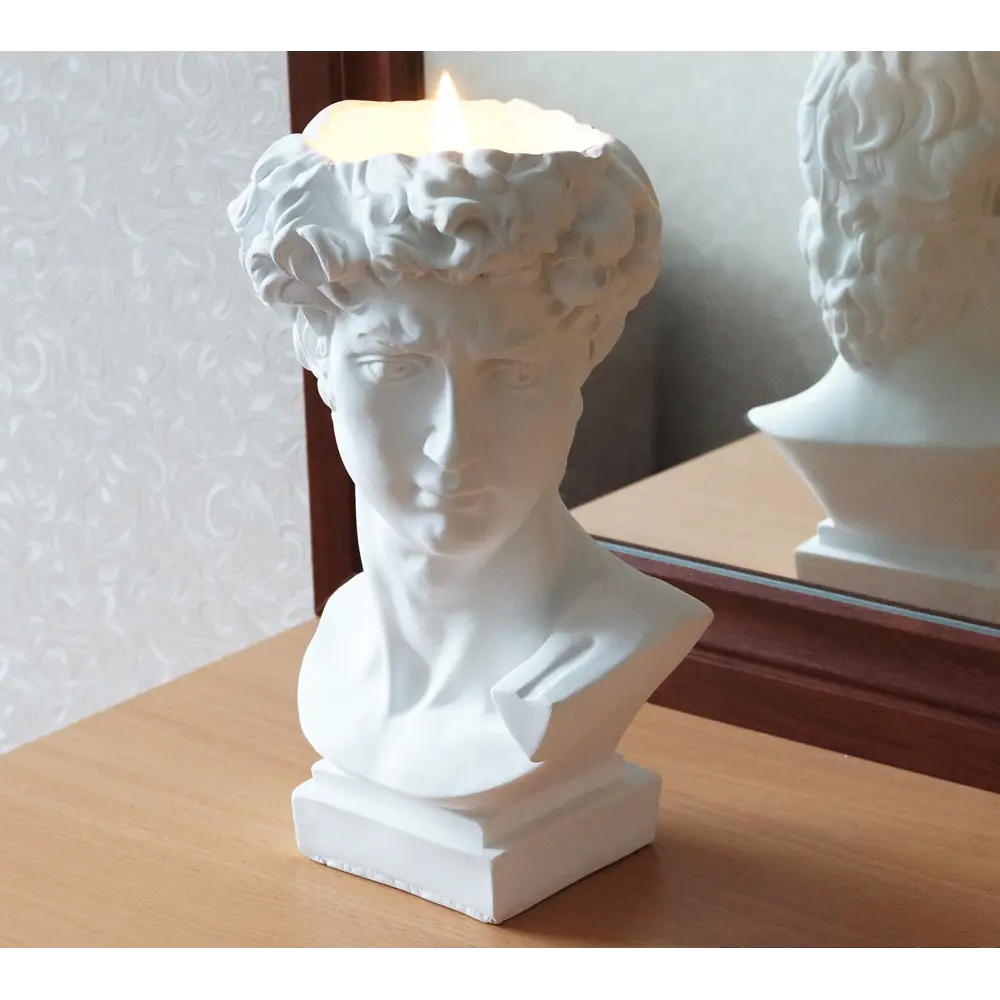 Свеча в гипсе Голова Давида белая 27.7 см EVIS STLM-2000498 - Вид №4