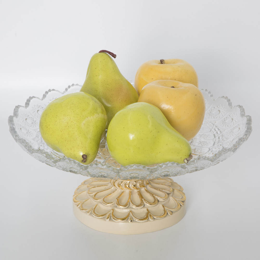 52097 BOGACHO Фруктовница-конфетница - 14 Айвори мрамор / стекло  - Вид №2