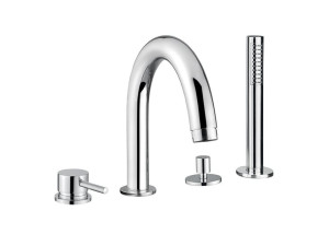 Хромированный латунный кран с 4 отверстиями