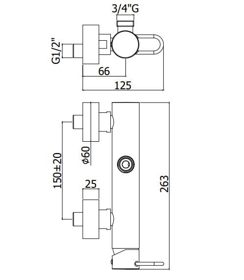 Смеситель для душа на открытом воздухе RUBINETTERIA PAFFONI Joker ARCH-00098759 - Вид №2
