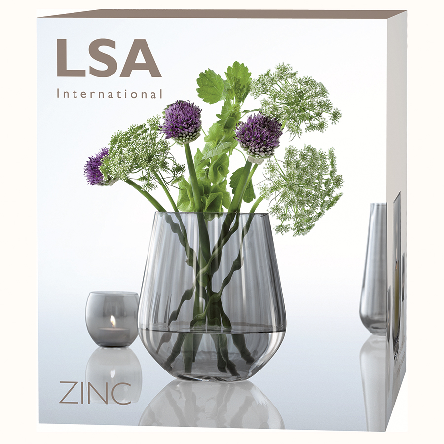 G1528-16-572 Ваза zinc 16см серая LSA International  - Вид №5