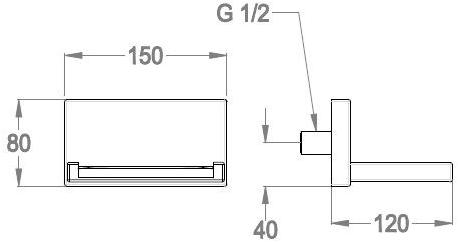 Fir Italia Настенный хромированный излив-водопад New playone 90 8546332 - Вид №1