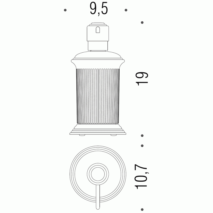 B9336 BR Дозатор для жидкого мыла настольный (бронза) COLOMBO HERMITAGE Colombo Design - Вид №2