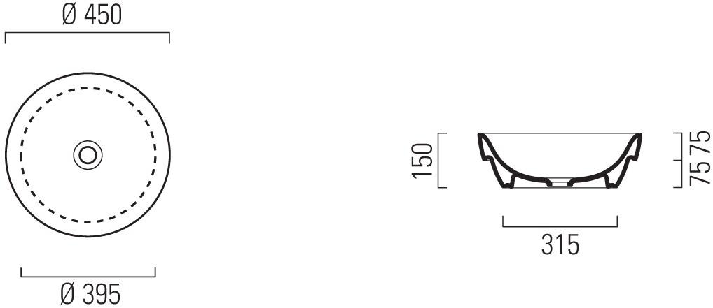 903411 Подвесная раковина настенная овальная GSI ceramica Sand белая - Вид №3