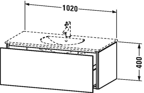 LC616301313 Тумбочка подвесная L-Cube #LC6163 1020 x 534 мм Американский орех, натуральный шпон Duravit - Вид №1