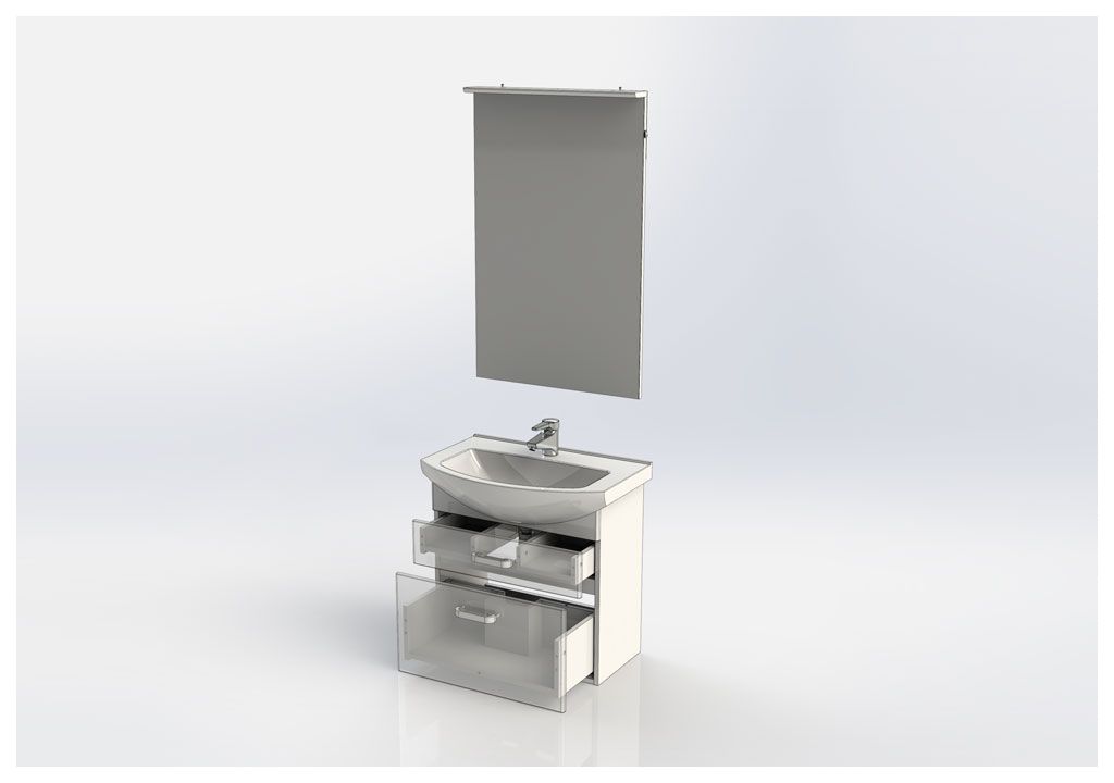 Мебель для ванной Aquanet Ирис 65 белый (2 ящика) 00198815 - Вид №4