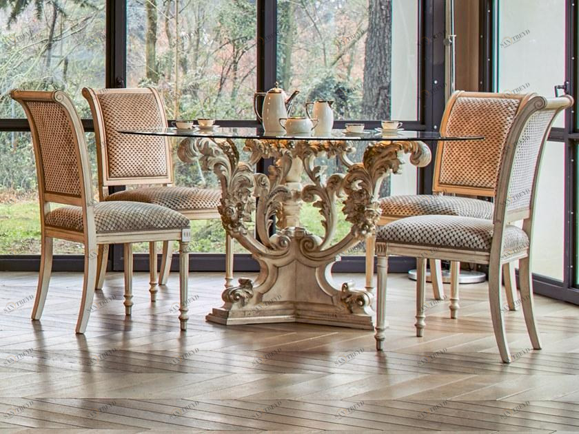 Grifoni Silvano Круглый стол из дерева и стекла sun-id-1457192