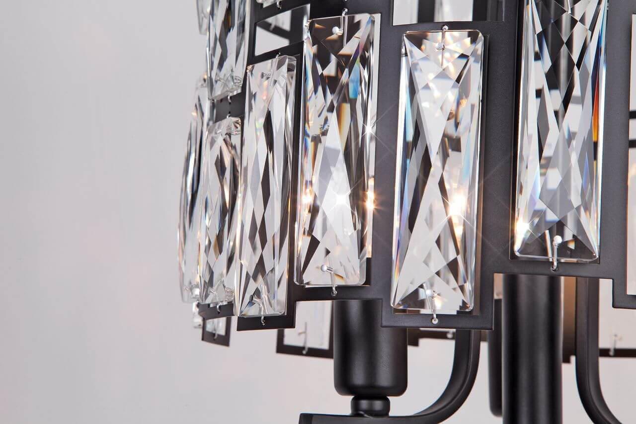 Лампа настольная черная с хрусталем Strotskis Bogates 01093/3 BOGATES FRAMMENTI 00-3907229 Черный  - Вид №1