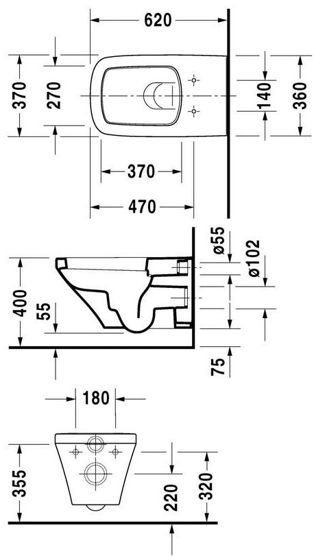 253709 Подвесной унитаз настенный Белый Duravit Durastyle Германия - Вид №1
