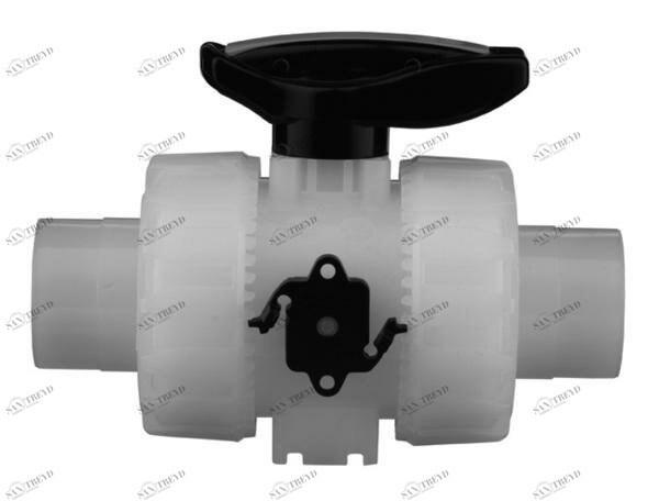 SANIT 354514206 2-ходовой шаровой кран d20-63, ВКД DualBlock®, ПВДФ, сварка сокет сварка, FKM 