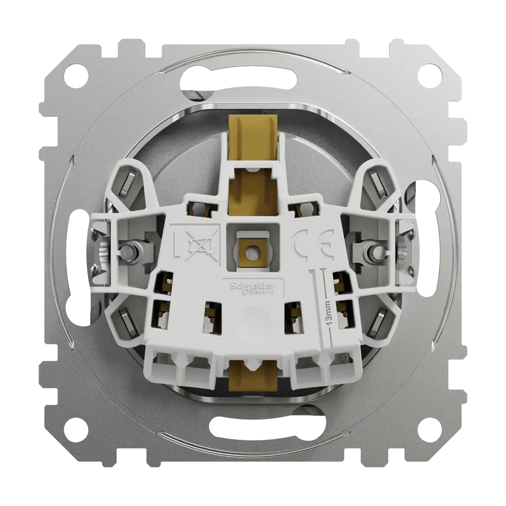 Розетка встраиваемая Systeme Electric Sedna Design с заземлением, цвет алюминий STLM-2134718 - Вид №2