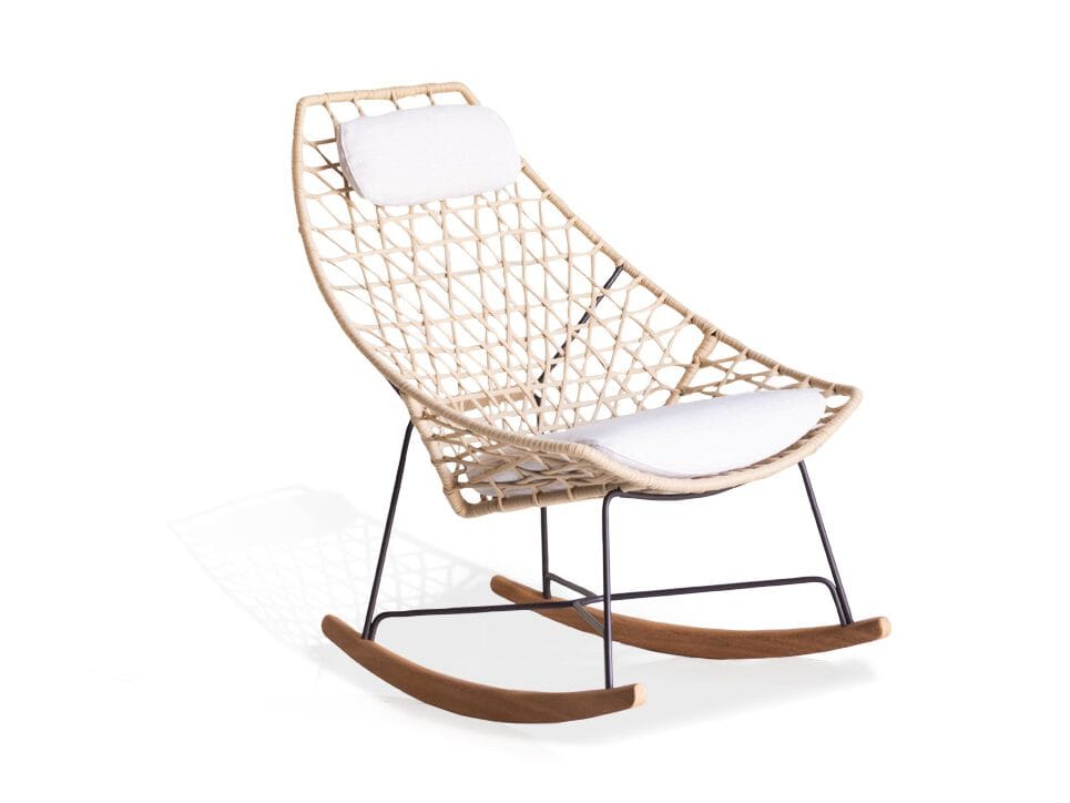 Плетеная ткань качалка садовое кресло с подголовником Potocco ARCH-00126689