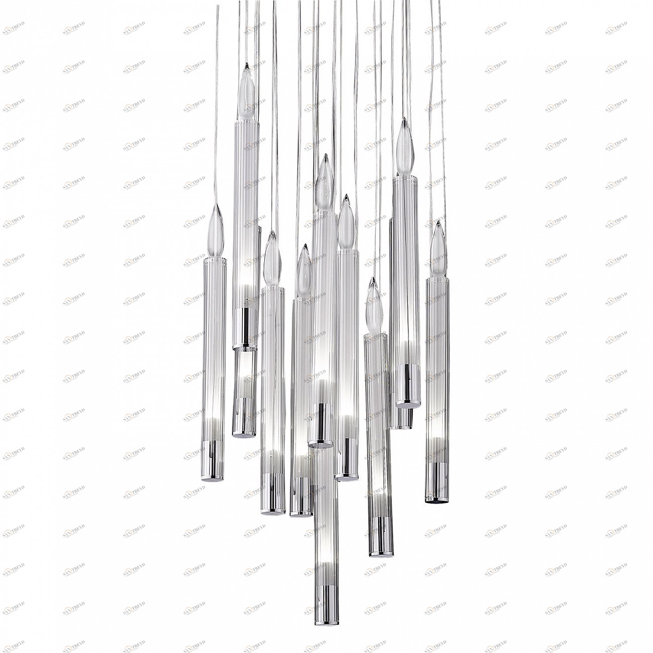 Светильник подвесной 120х42 см хром Delight Collection P68094-13 DELIGHT COLLECTION ДИЗАЙНЕРСКИЕ 00-3882364 Прозрачный;хром 