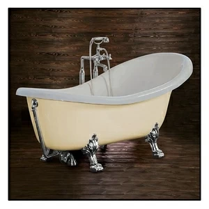 Ванна Akcjum Rectime 160 WR-03-01-Ch-J овальная кремовая с хромированными ножками