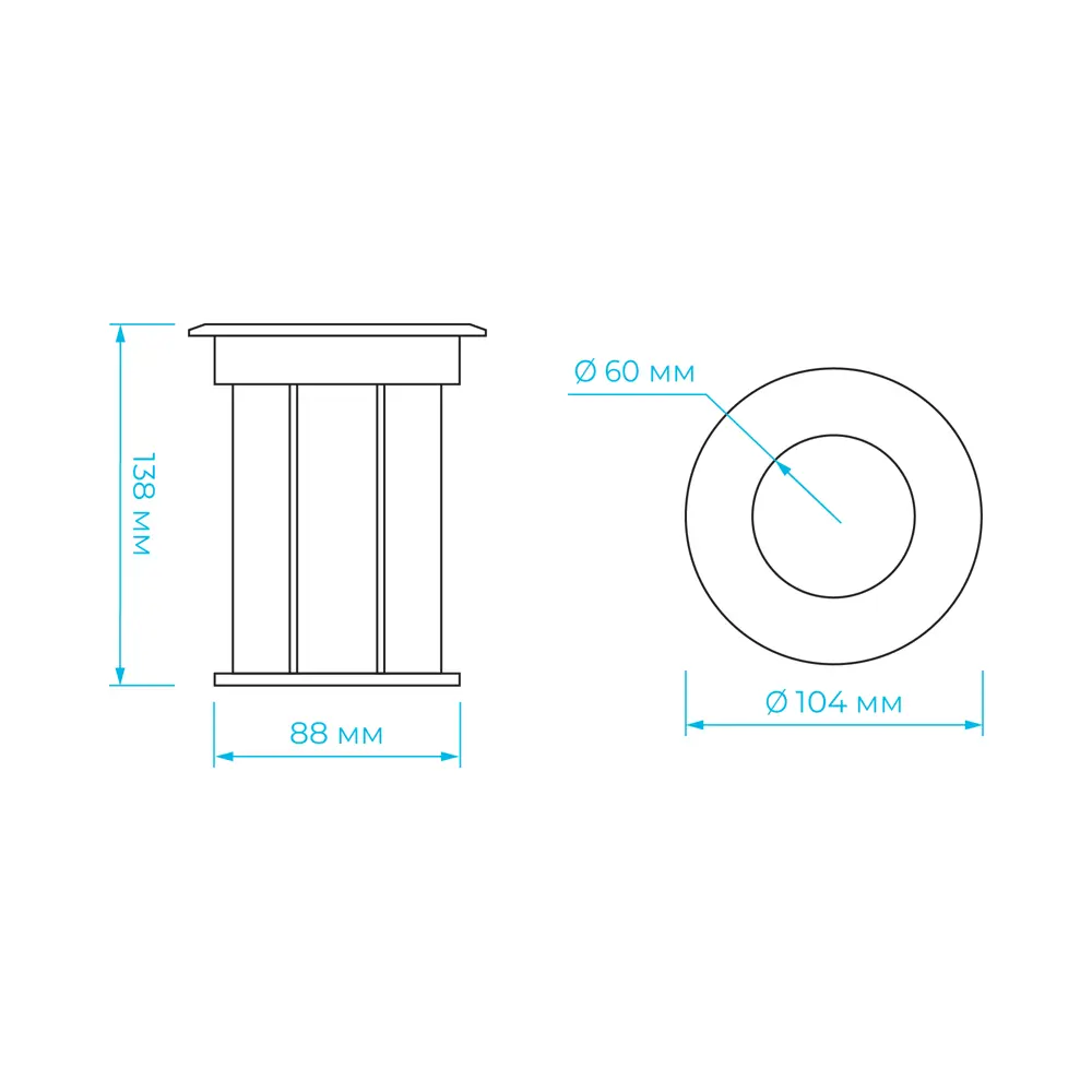 Светильник грунтовой круглый IP67 цвет хром APEYRON STLM-2151438 - Вид №5