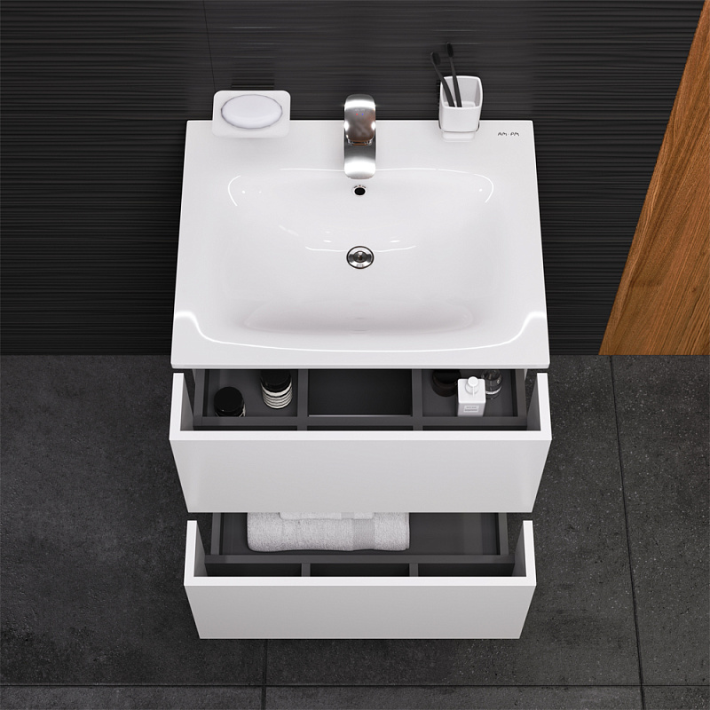 M70AFHX0602WG База под раковину 60 см ящики push-to-open цвет: белый глянец AM.PM Spirit 2.0  - Вид №1