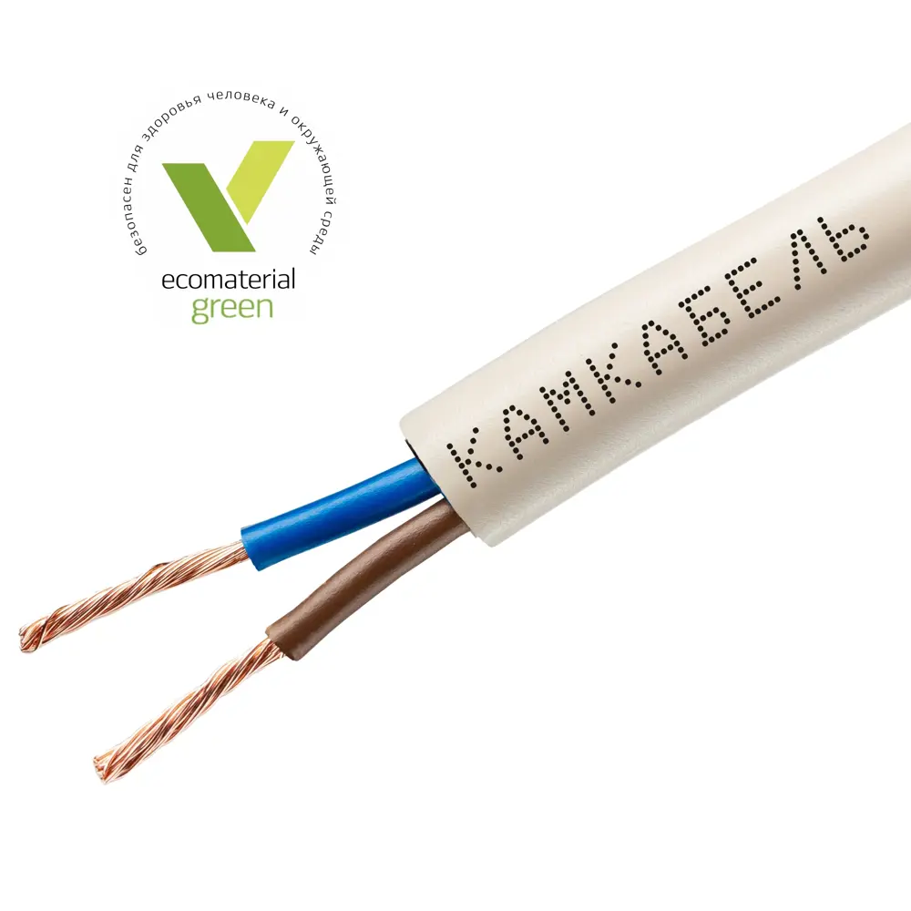 Провод Камкабель ПВС 2x1.5 20 м ГОСТ цвет белый STLM-2061050 - Вид №1