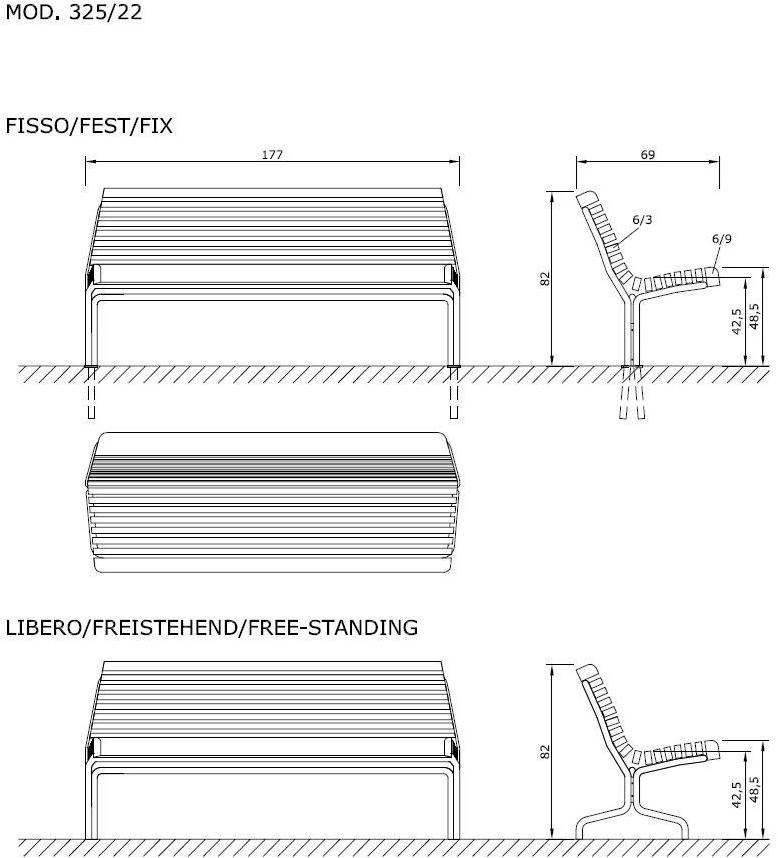 Euroform W Модульная деревянная скамья Contour 327, 328 - Вид №4