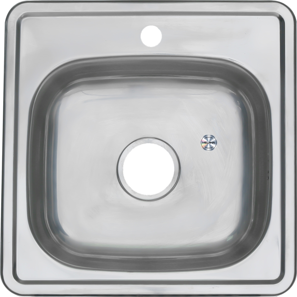 Мойка 4848 MELANA 0,6/160 врезная квадратная с сифоном (021 t *15) 021 t (*15) - Вид №1