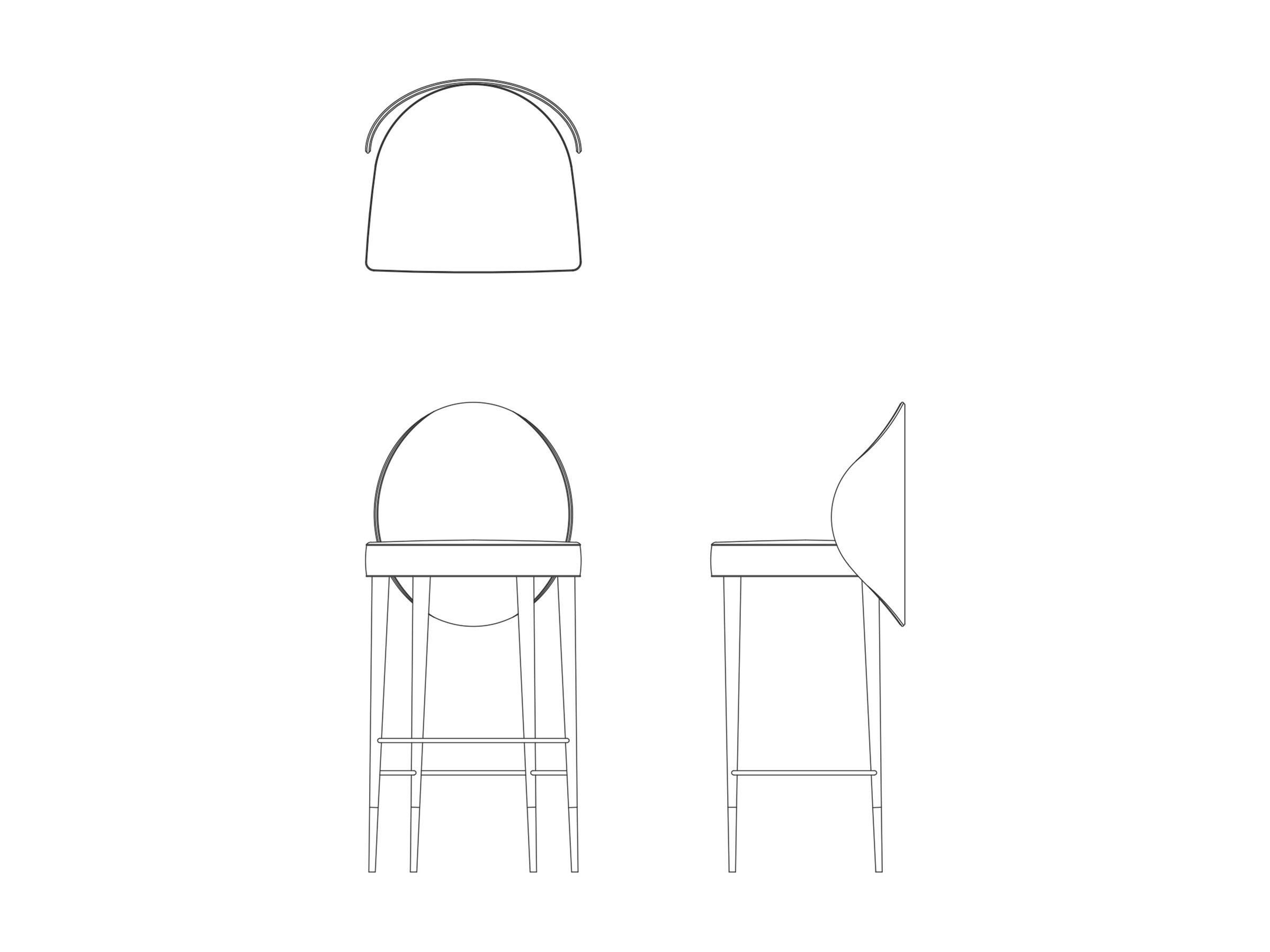 Тканевый барный стул со спинкой Casa Magna SOPHIA ARCH-00096053 - Вид №2