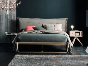 AltaCorte Двуспальная кровать из дерева с мягким изголовьем Ecolab night Lb-zn7543