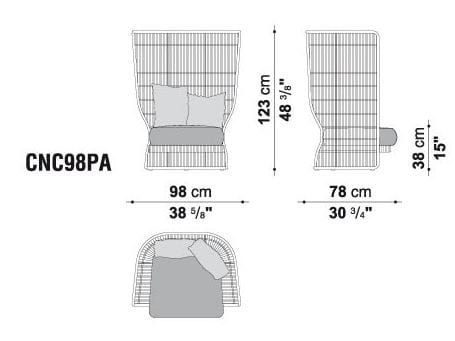 Садовое кресло из полиэтилена с высокой спинкой B&B Italia Outdoor Canasta ' 13 ARCH-00109131 - Вид №4