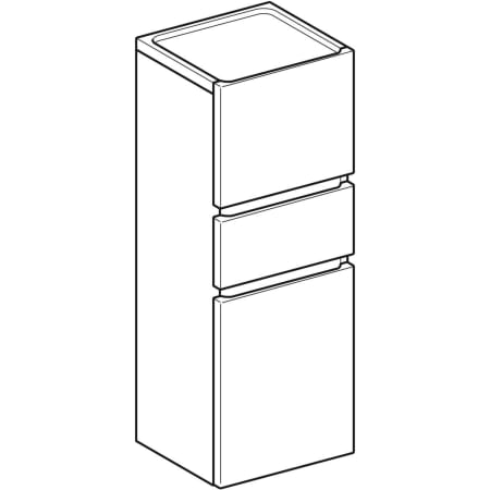 869032000 Шкафчик средней высоты Geberit Renova Plan с двумя дверями и одним выдвижным ящиком Geberit  - Вид №1