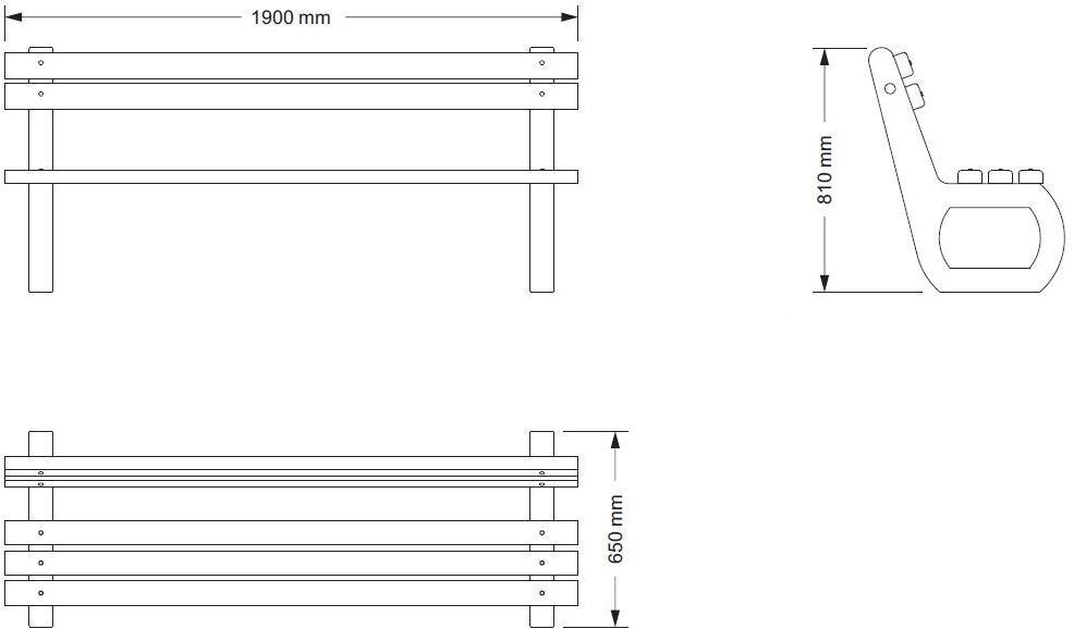 ENCHO ENCHEV - ETE Скамейка из бетона и дерева со спинкой  142  - Вид №4