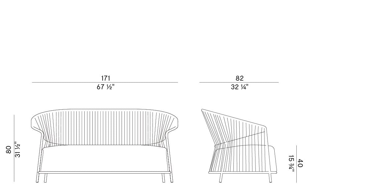 Садовый диван из веревки и ткани Potocco ARCH-00101256 - Вид №4