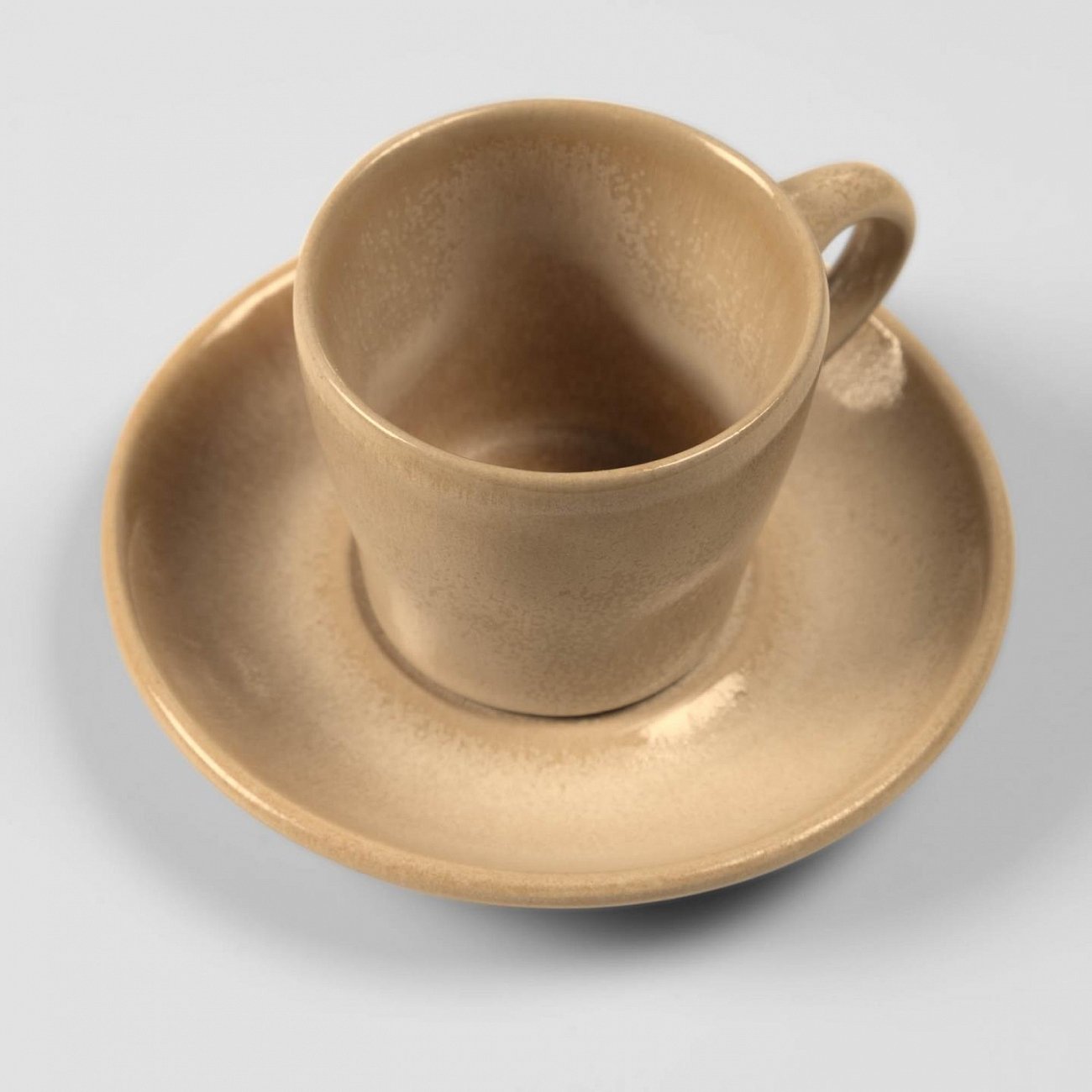 Кофейная чашка керамическая бежевая с блюдцем Vreni от La Forma LA FORMA VRENI 00-3865097 Бежевый  - Вид №3