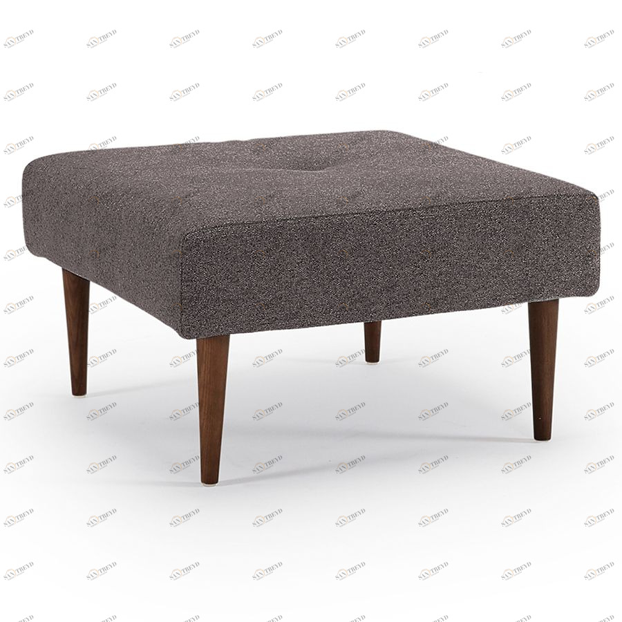 Пуф Special Recast c ножками из темного дерева и черной рамой, темно-серый Innovation Living SPECIALRECASTPF216