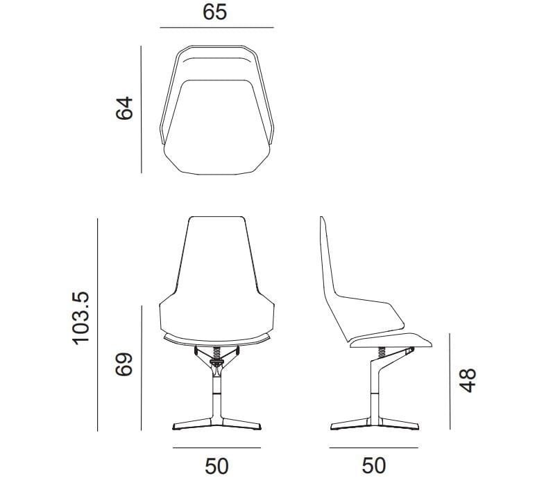 4 спицы подлокотник ткань операционный офис стул Arper Aston ARCH-00138450 - Вид №1