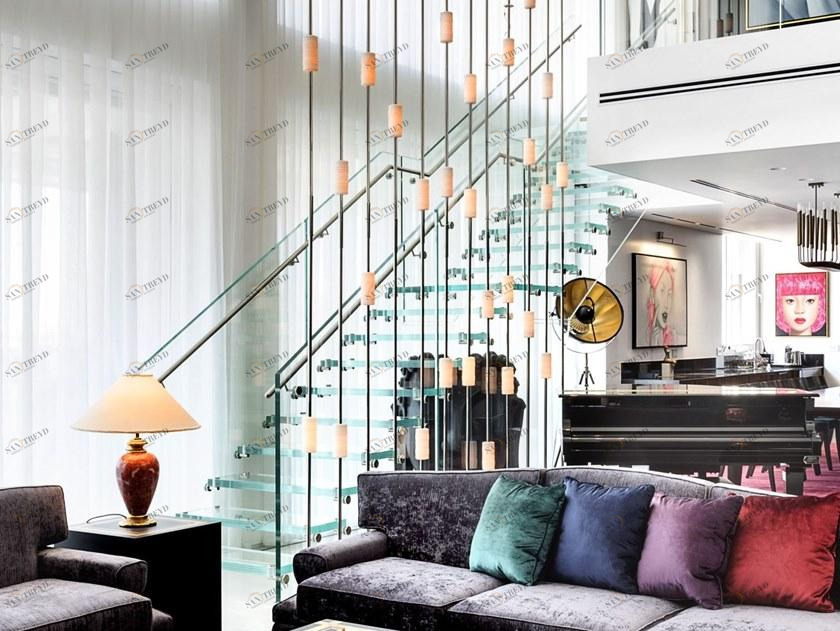 Siller Treppen Прямая стеклянная открытая лестница с двойной конструкцией sun-id-1401577