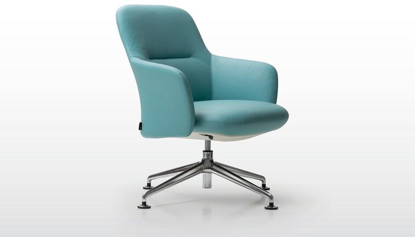 Quinti Sedute Поворотное кожаное кресло с 4-мя спицами Level sun-id-1507684 - Вид №1