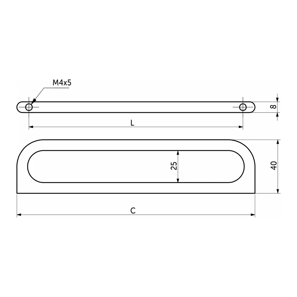 INSPIRE Ручка мебельная врезная 160 мм черный матовый для коллекции Лион 88021695 STLM-1096421 - Вид №6